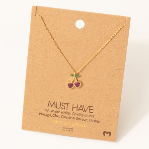 Mini Cherry Heart Pendant Necklace
