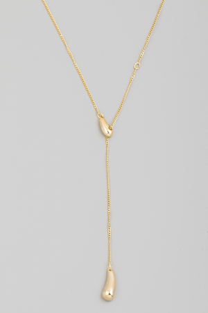 Teardrop Chain Lariat Necklace