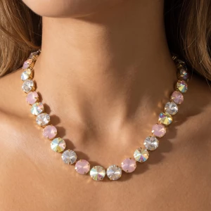 Iridescent Pastel Crystal Collar Necklace