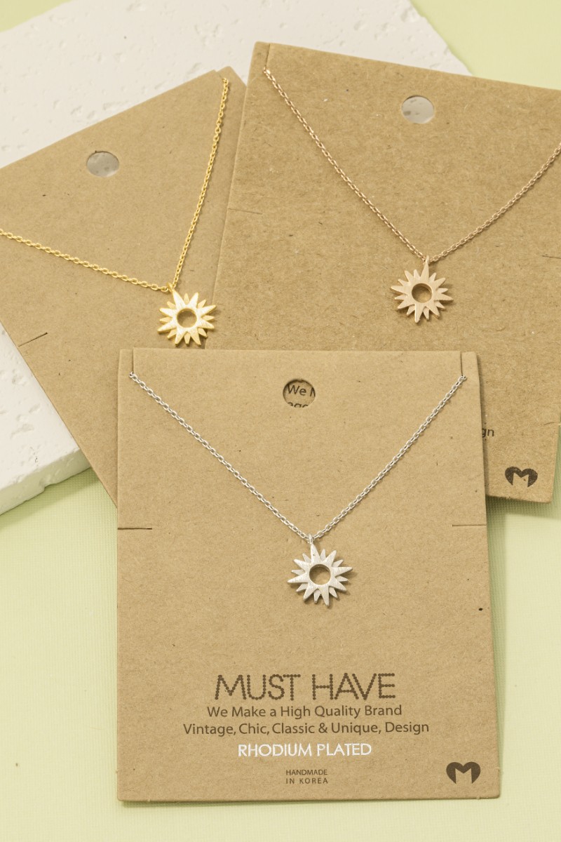 Dainty Sun Pendant Necklace