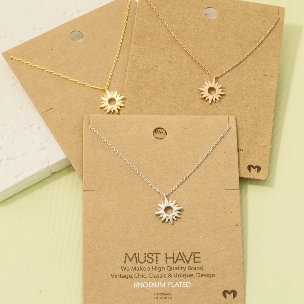 Dainty Sun Pendant Necklace