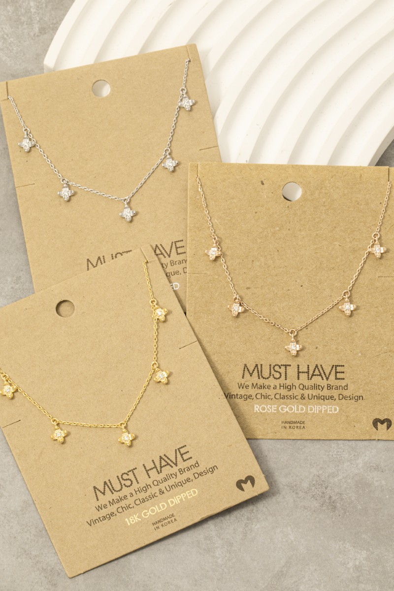 Mini Flower Chain Station Necklace