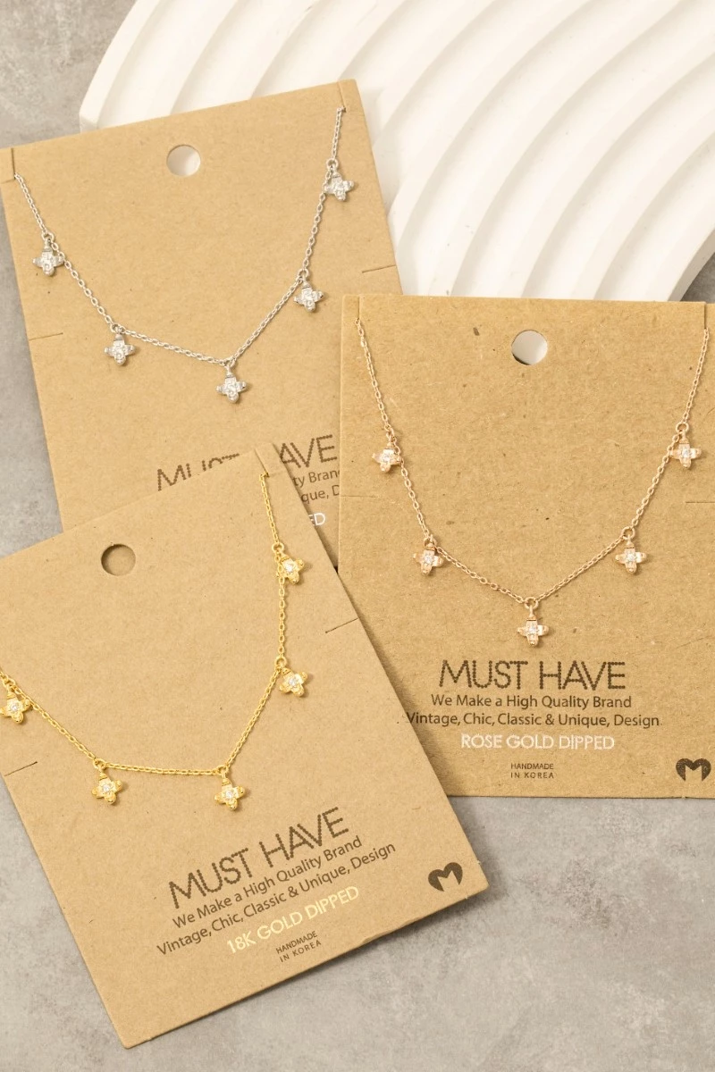 Mini Flower Chain Station Necklace