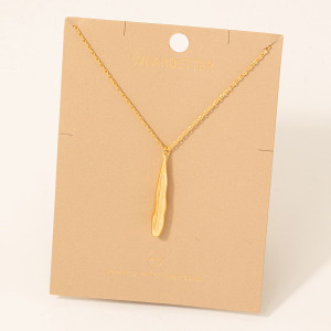 Warped Metallic Bar Pendant Necklace