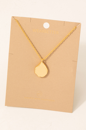 Warped Metallic Charm Pendant Necklace