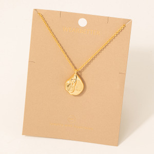 Warped Metallic Charm Pendant Necklace