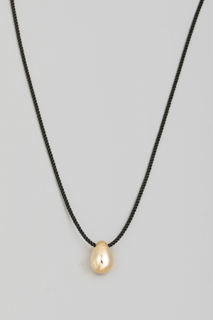 Teardrop Pendant Rope Necklace
