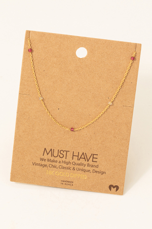 Dainty Chain Bead Necklace
