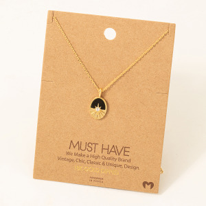 Oval Sun Pendant Necklace