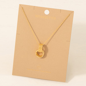 Hoop Link Charm Chain Necklace