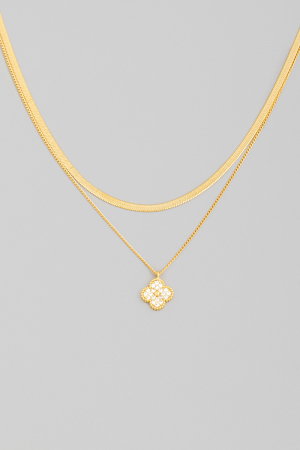 Mini Flower Pendant Layered Necklace
