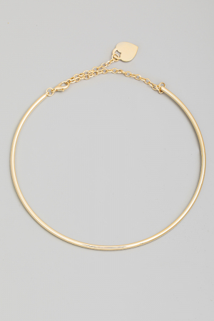 Solid Metallic Tube Hoop Choker Necklace