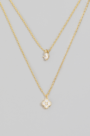 Cz Charms Layered Chains Necklace