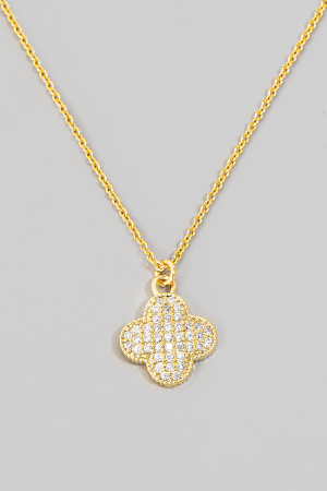 Pave Clover Pendant Necklace
