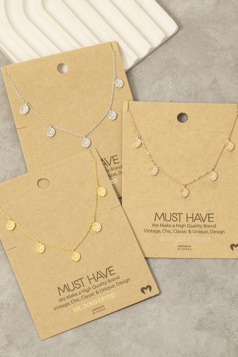 Gold Dipped Mini Eye Of Horus Station Charms Necklace