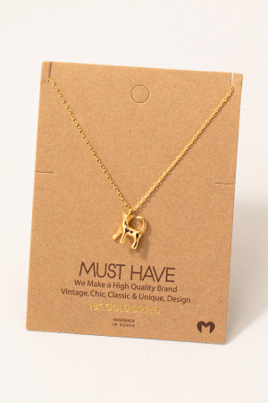 Gold Dipped Cat Pendant Necklace