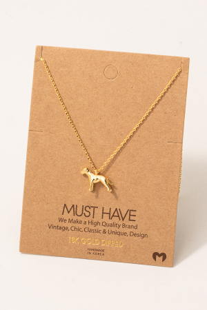 Gold Dipped Dog Pendant Necklace