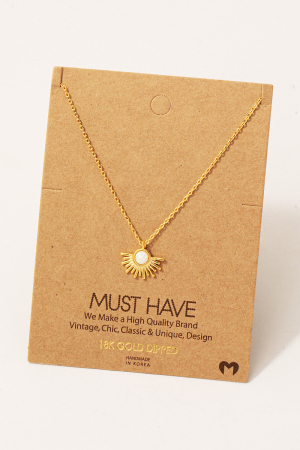Gold Dipped Sunshine Opal Stud Pendant Necklace