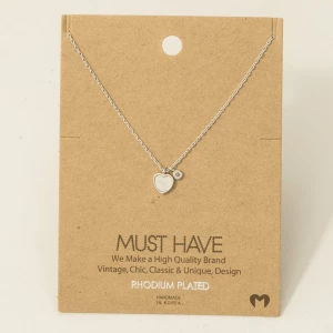 Gold Dipped Gemstone Heart Pendant Necklace