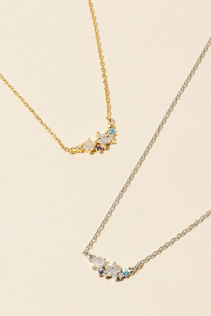 Cz Star Cluster Pendant Necklace