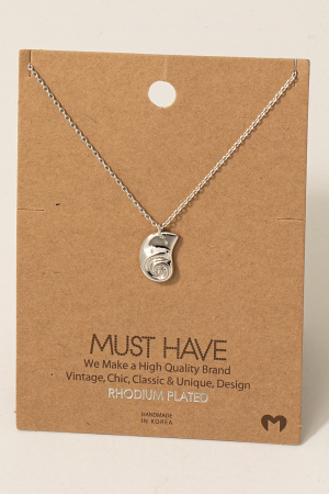 Gold Dipped Flat Shell Pendant Necklace