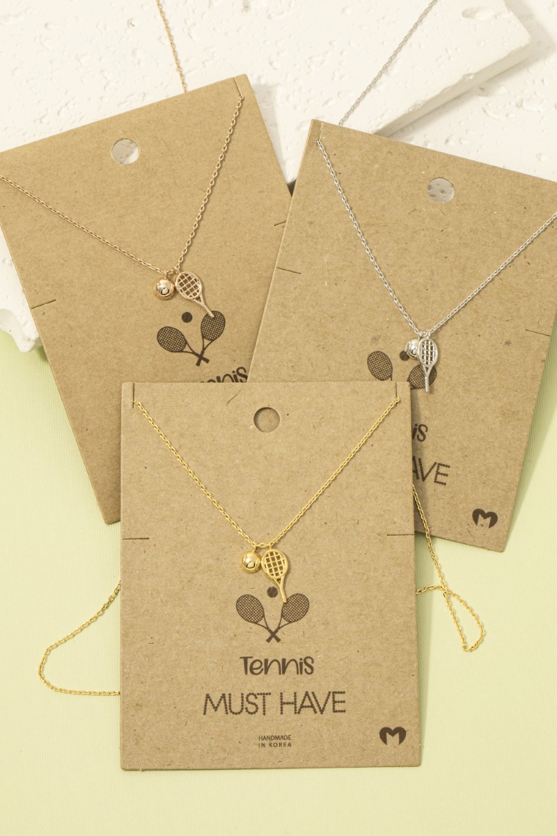 Gold Dipped Tennis Pendant Necklace