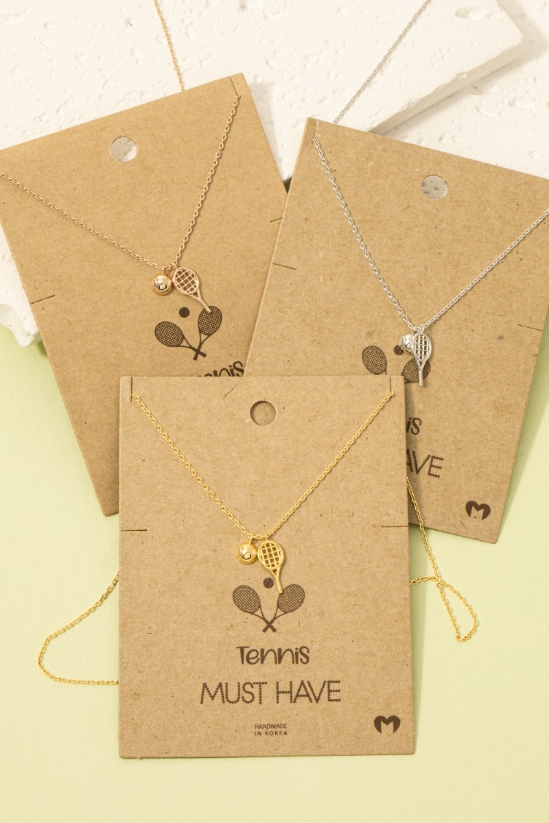 Gold Dipped Tennis Pendant Necklace