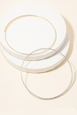 Expandable Metallic Wire Choker Necklace