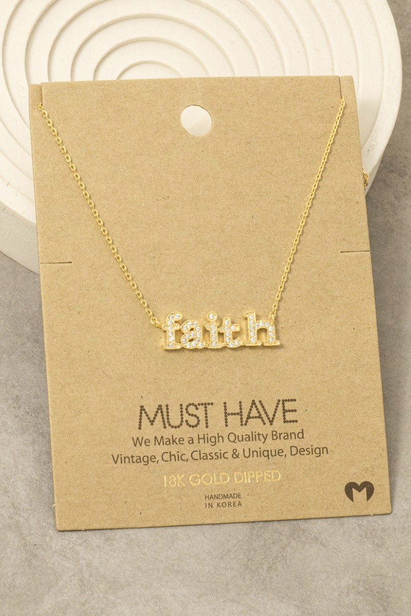 Gold Dipped Faith Pendant Necklace