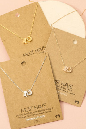 Gold Dipped Cowboy Boots Horse Shoe Charm Necklace