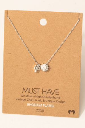 Gold Dipped Cactus And Sun Charms Necklace