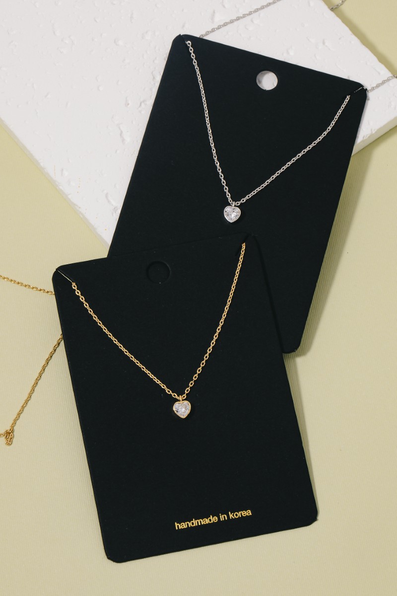 Cz Heart Pendant Necklace