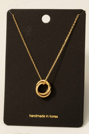 Gold Dipped Knotted Hoops Pendant Necklace