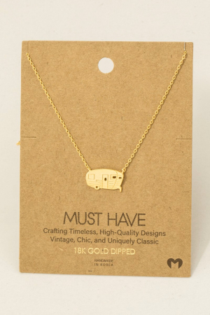 Gold Dipped Rv Pendant Necklace