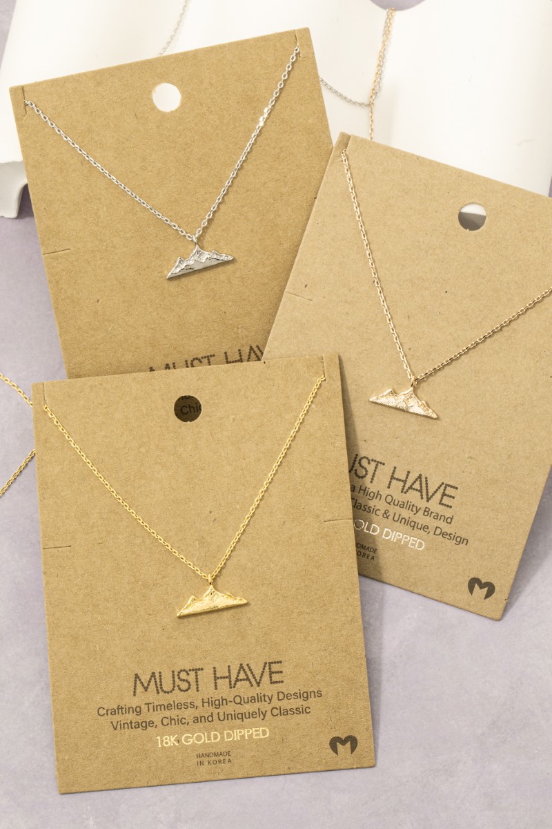 Gold Dipped Mountain Range Pendant Necklace