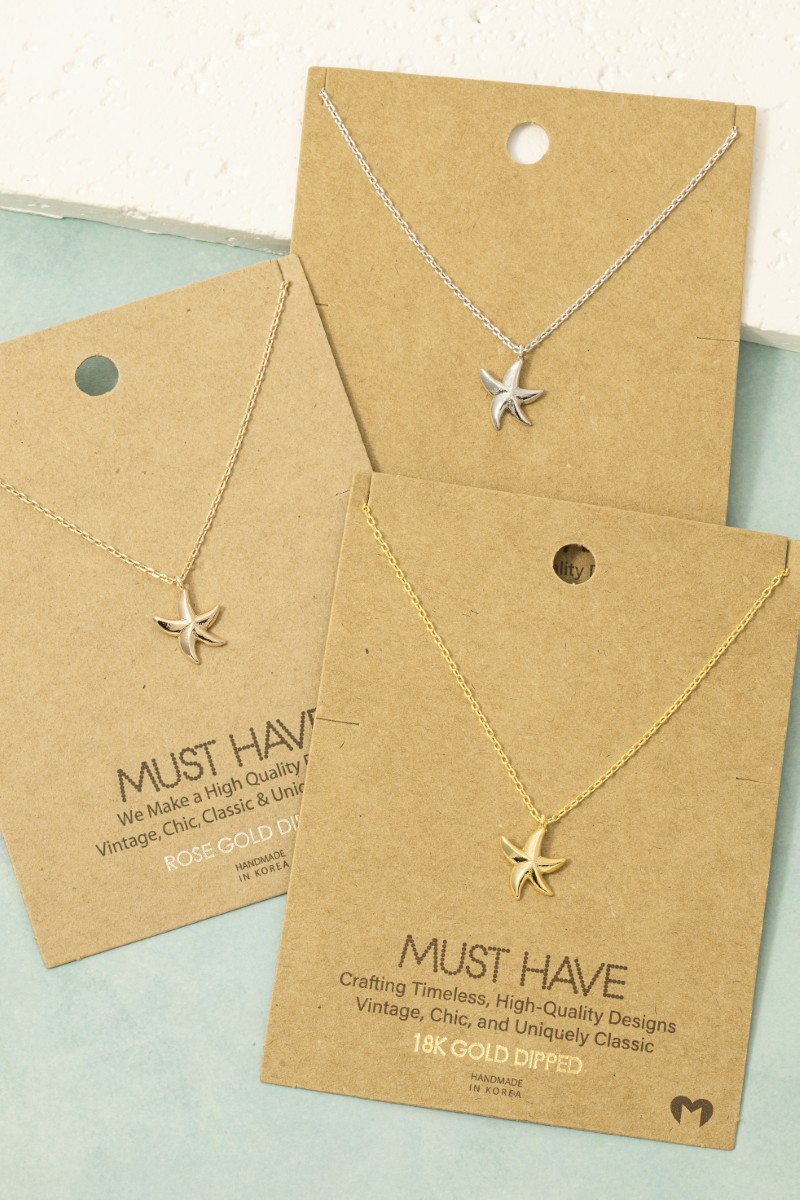 Gold Dipped Star Pendant Necklace