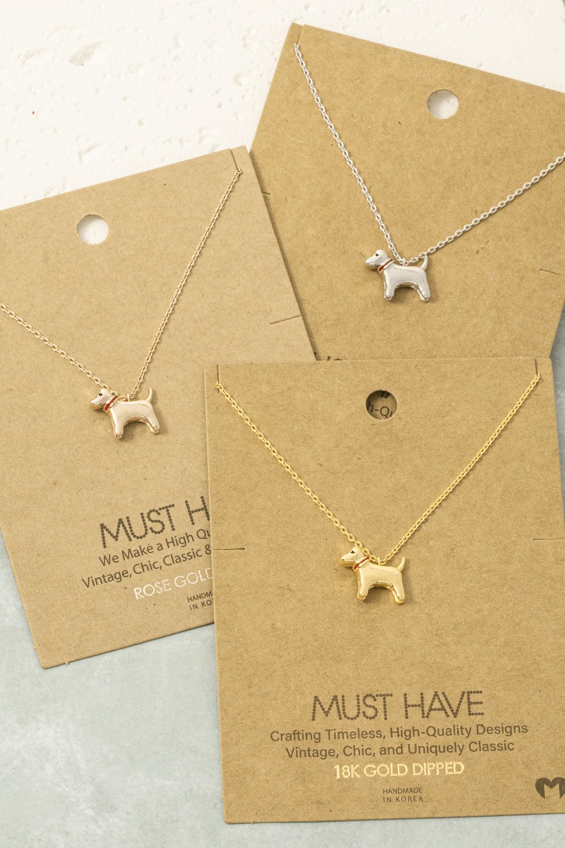 Gold Dipped Dog Pendant Necklace