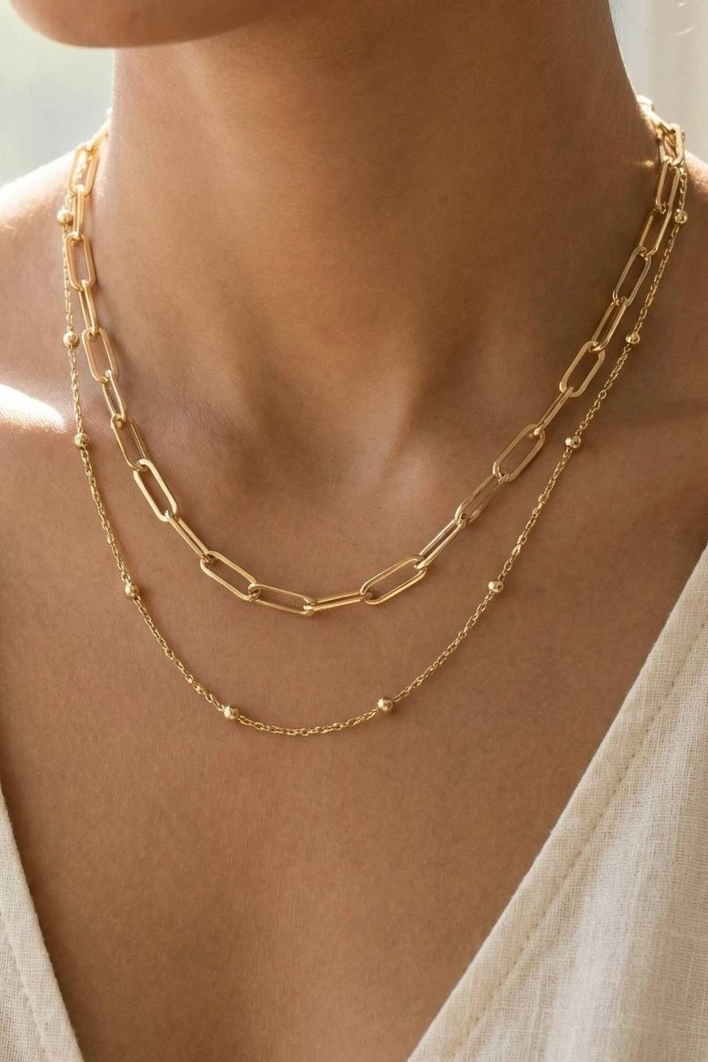 Dainty Mixed Layered Classic Chain Necklace