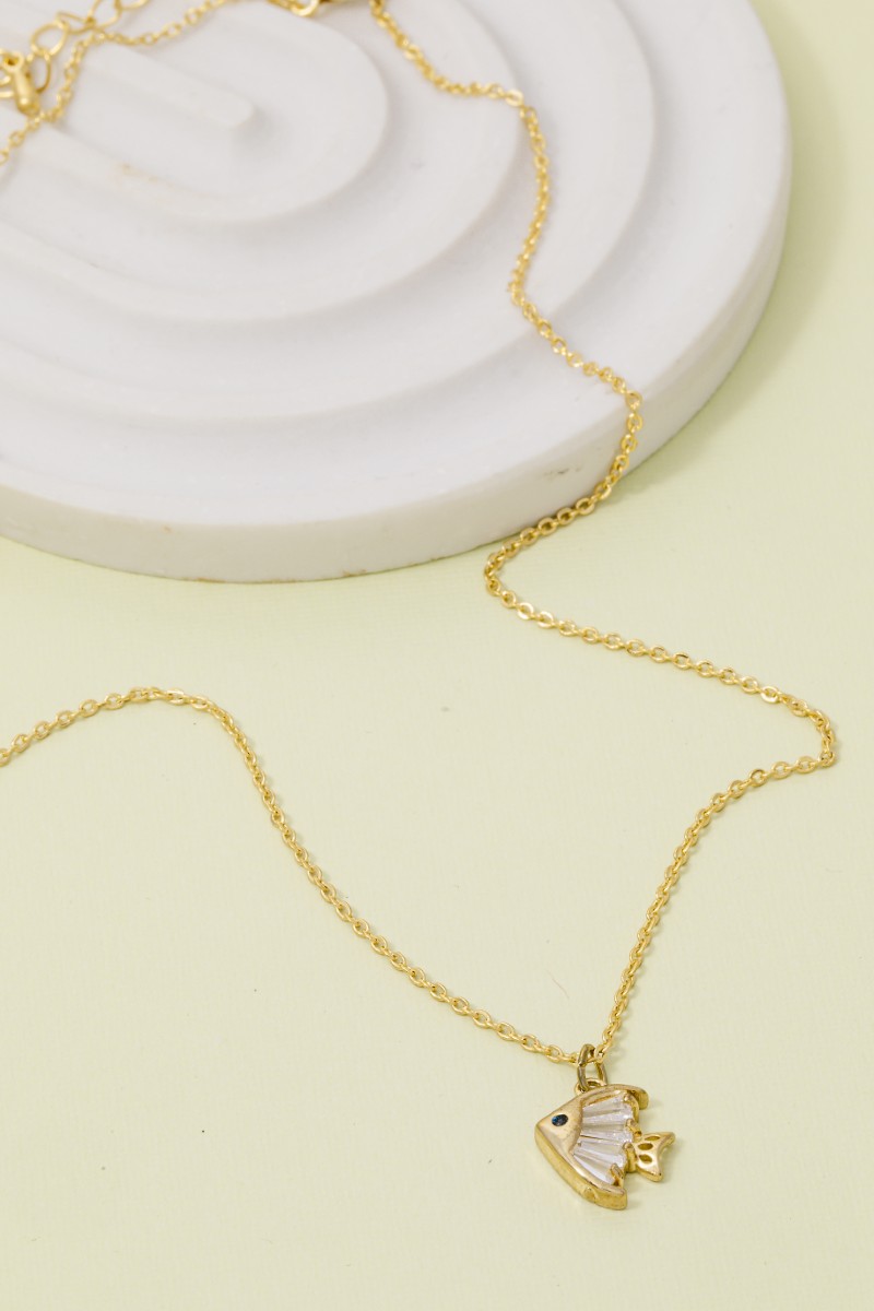 Cz Fish Pendant Necklace