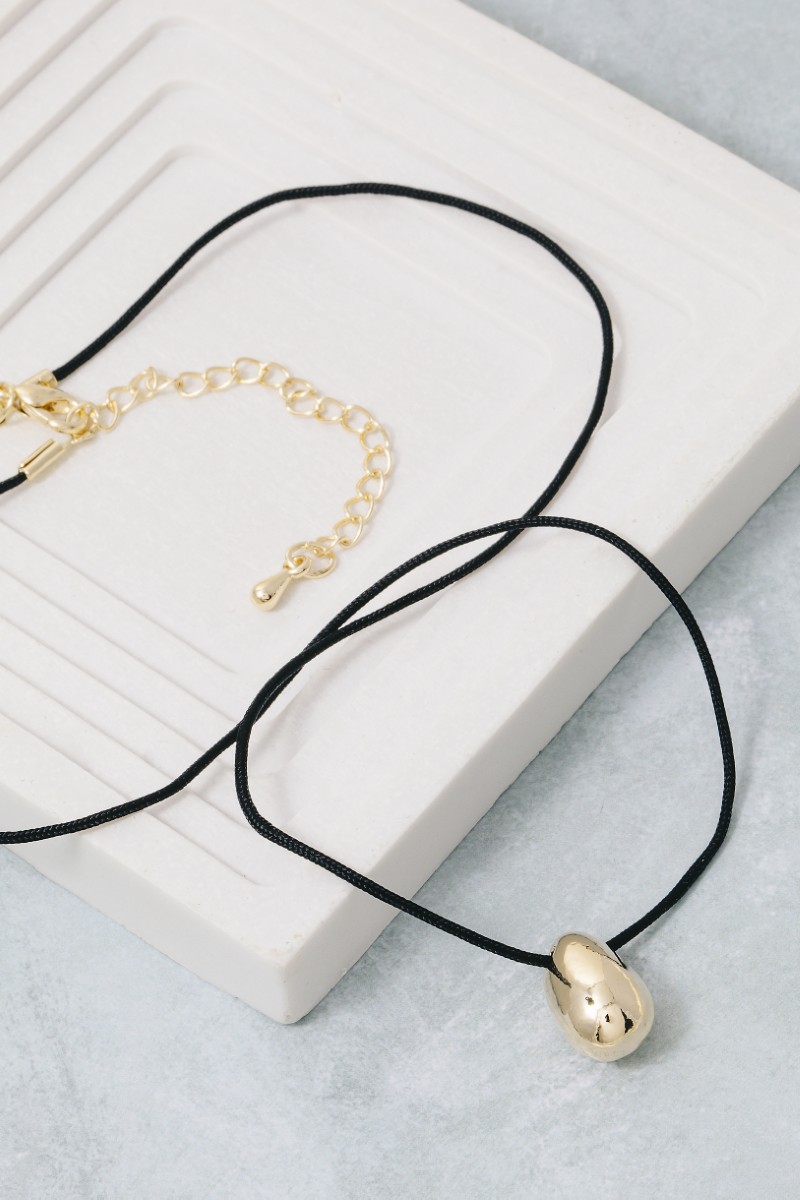 Teardrop Pendant Cord Necklace