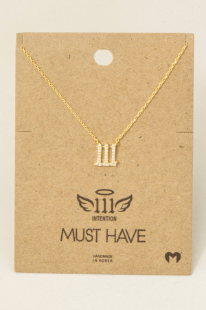 Pave Angel Number Pendant Necklace