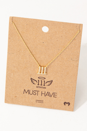 Pave Angel Number Pendant Necklace