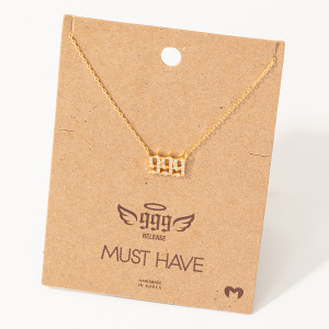 Pave 999 Angel Number Pendant Necklace