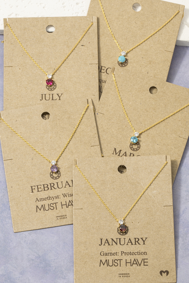 Birthstone Pendant Necklace