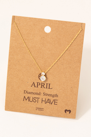 April Diamond Gem Pendant Necklace