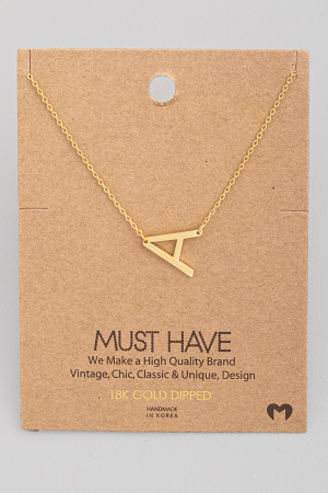Brushed Initial A Pendant Necklace