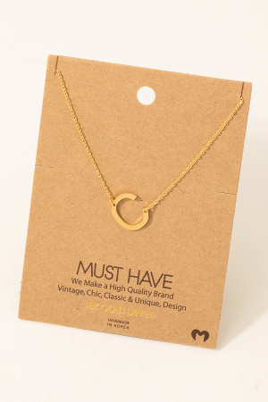 Brushed Initial C Pendant Necklace