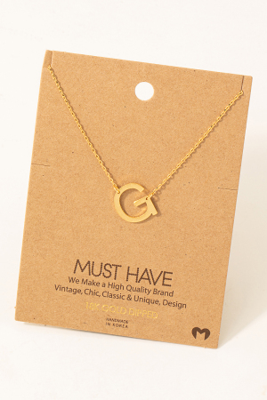 Brushed Initial G Pendant Necklace