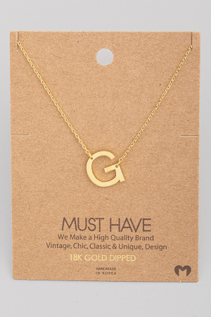 Brushed Initial G Pendant Necklace