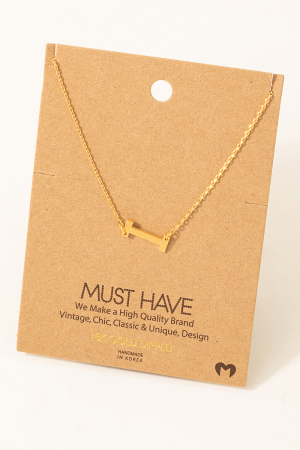Brushed Initial I Pendant Necklace